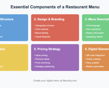 components of a restaurant menu