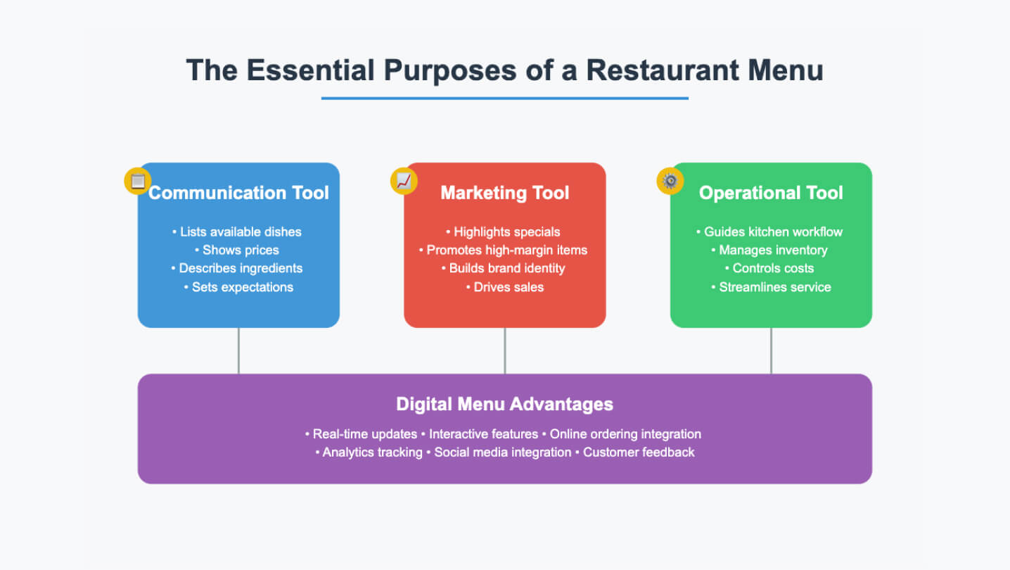 purpose of a restaurant menu