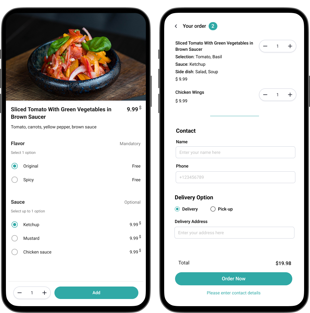 built-in online ordering