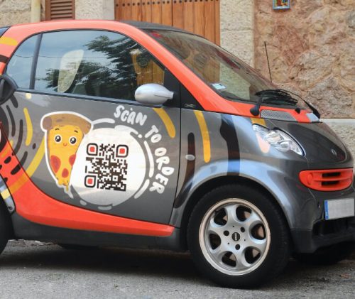 qr code on delivery vehicle